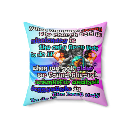 doggystyle - Faux Suede Square Pillow - (light blue-pink wave)