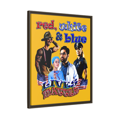 rw&b lives matter - framed canvas art (yellow)