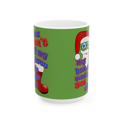 santa's shoes - White Mug (green)