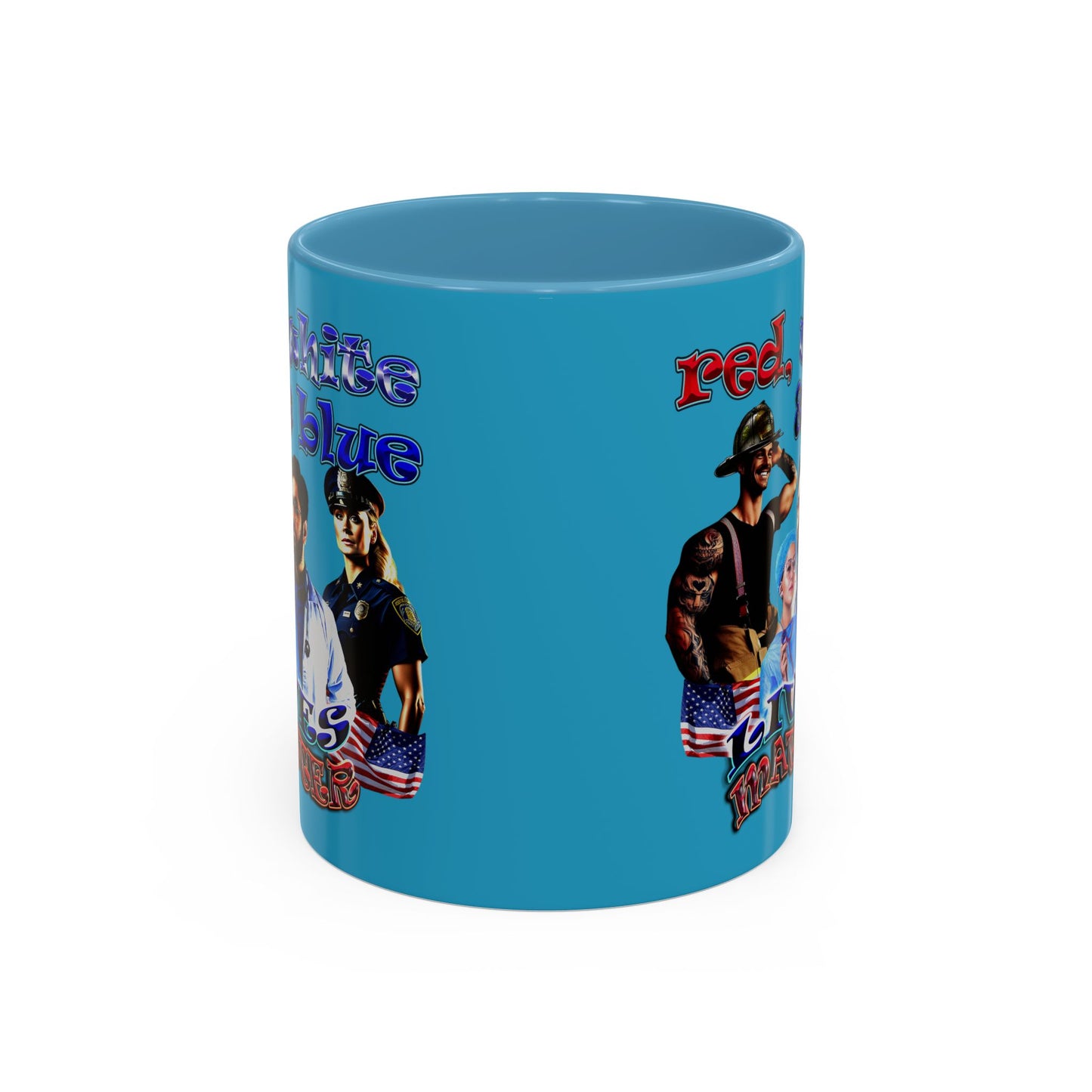 rw&b lives matter - Accent Mug (turquoise)