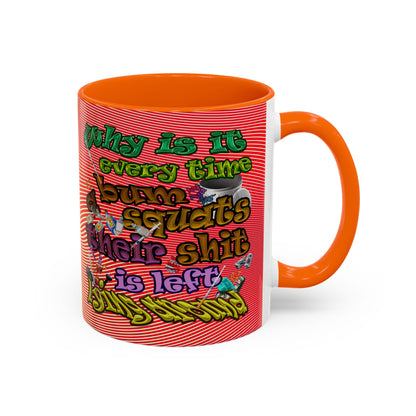 the bum's shit - Accent Mug (yellow-orange wave)