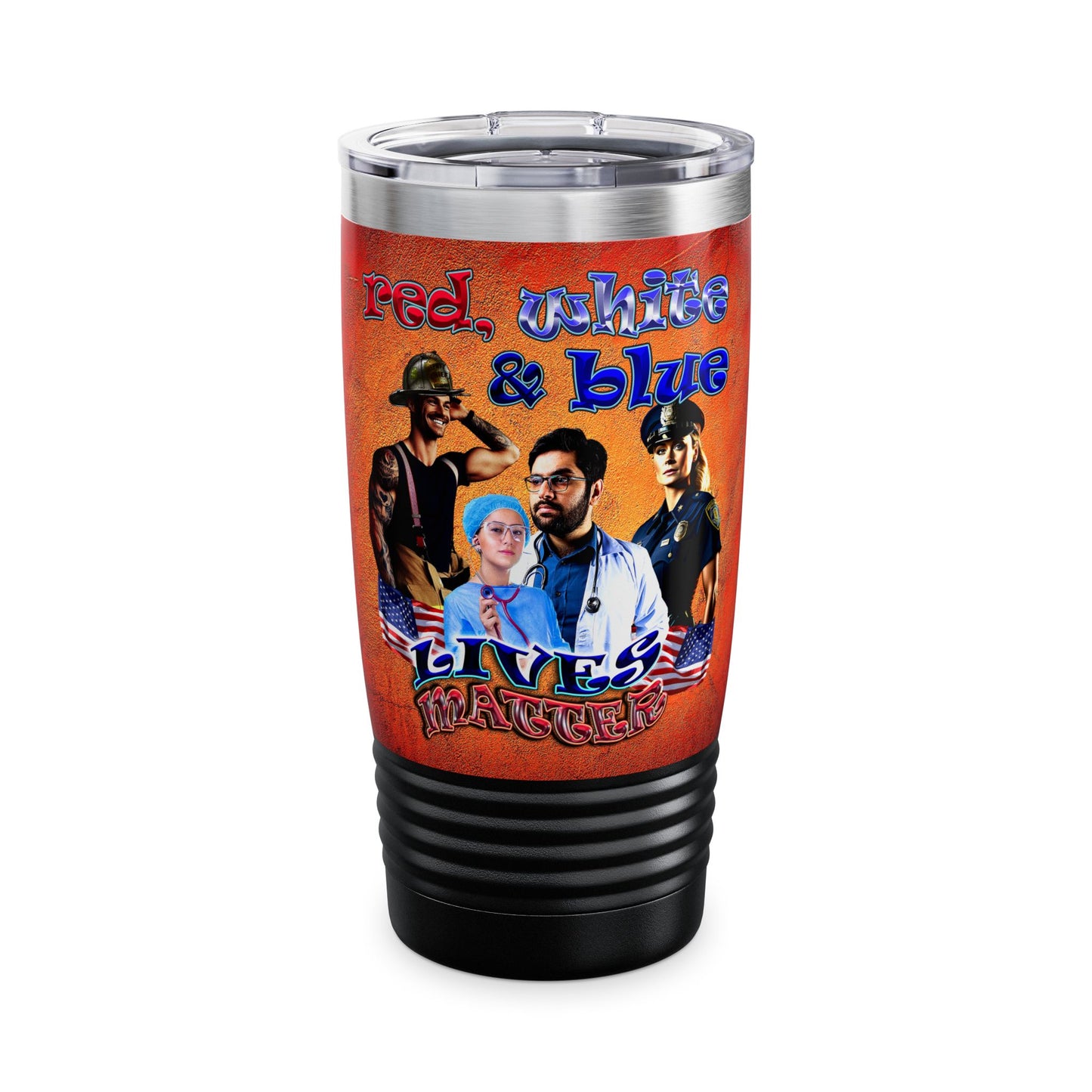 rw&b lives matter - Ringneck Tumbler, 20oz (burnt orange)