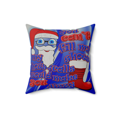 santa's shoes - Faux Suede Square Pillow - (blue-white wave)