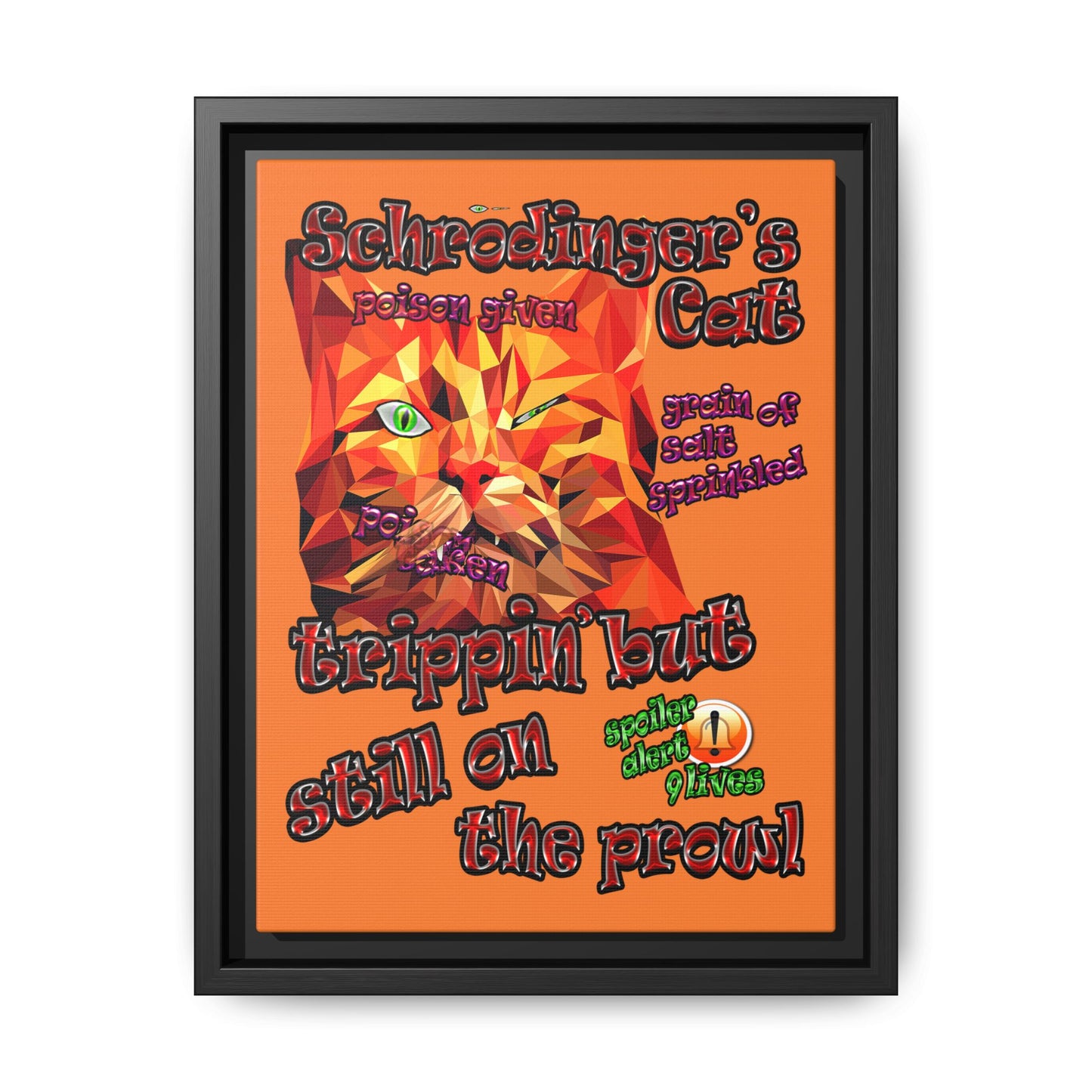 schrodinger's cat - framed canvas art (crusta)