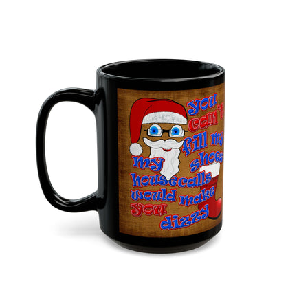 santa's shoes - Black Mug (brown papyrus)
