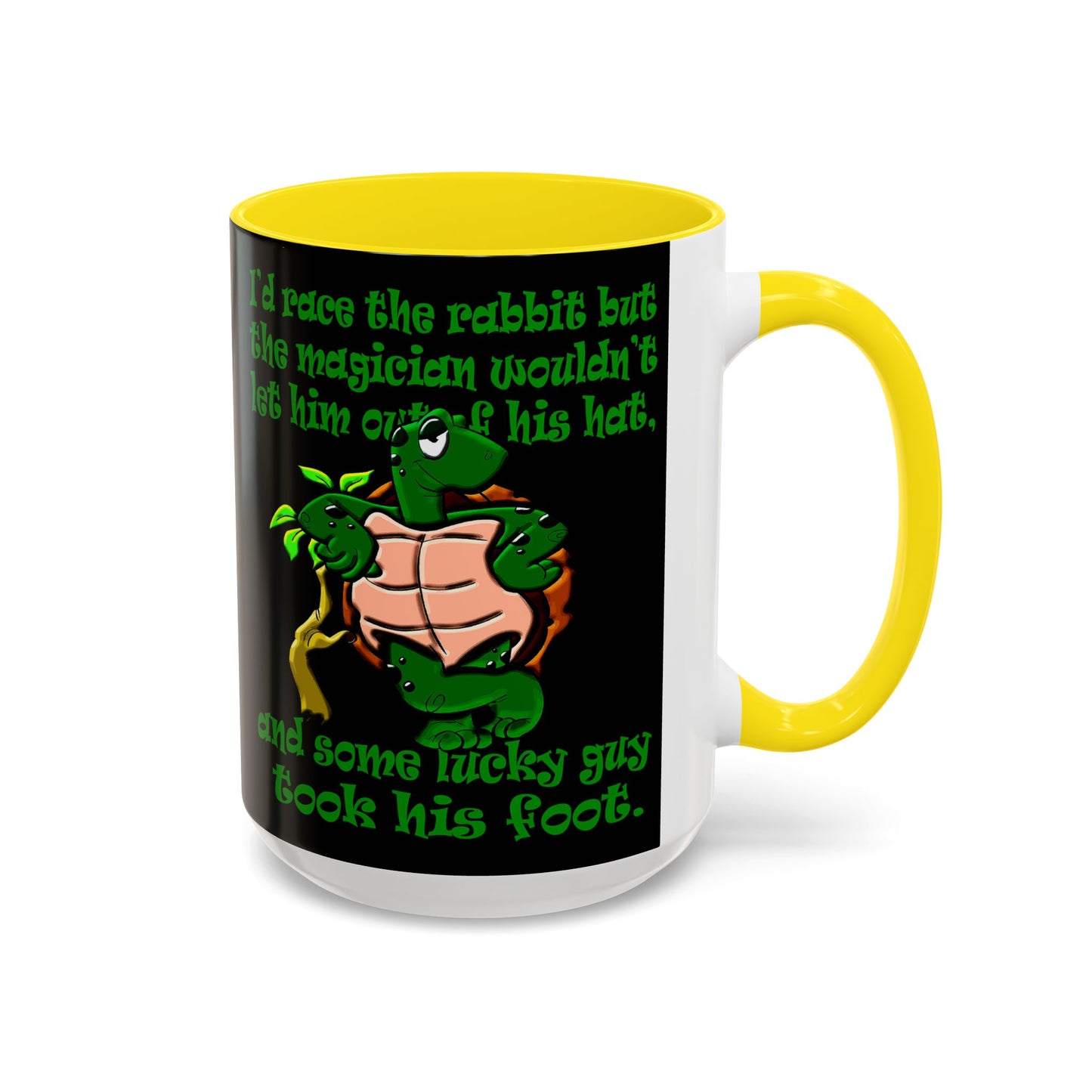 turtle race - Accent Mug (black)