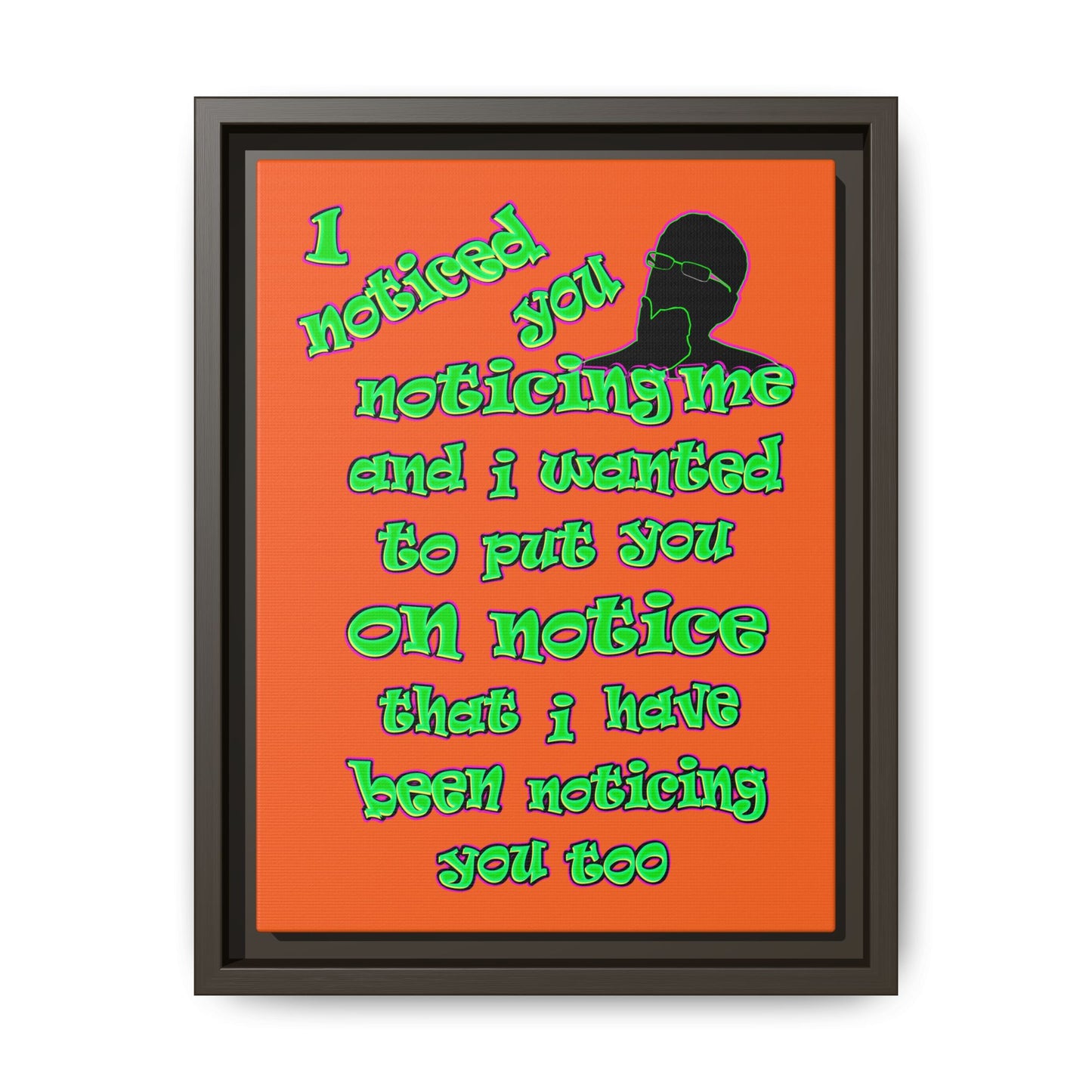 noticed you noticing - framed canvas art (orange)