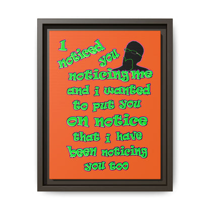 noticed you noticing - framed canvas art (orange)