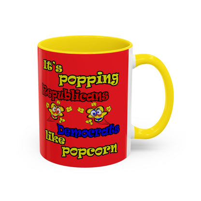 popping like popcorn - Accent Mug (red)