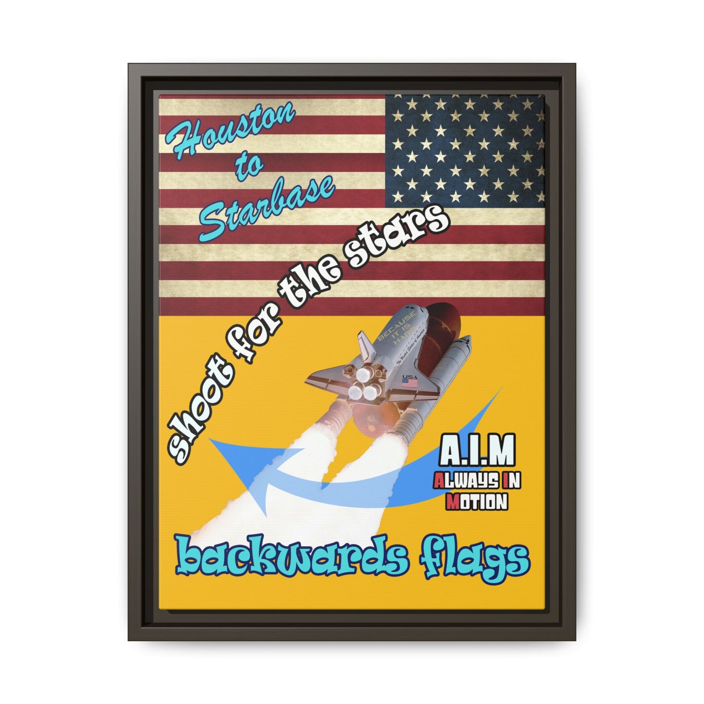shoot for the stars - framed canvas art (yellow)