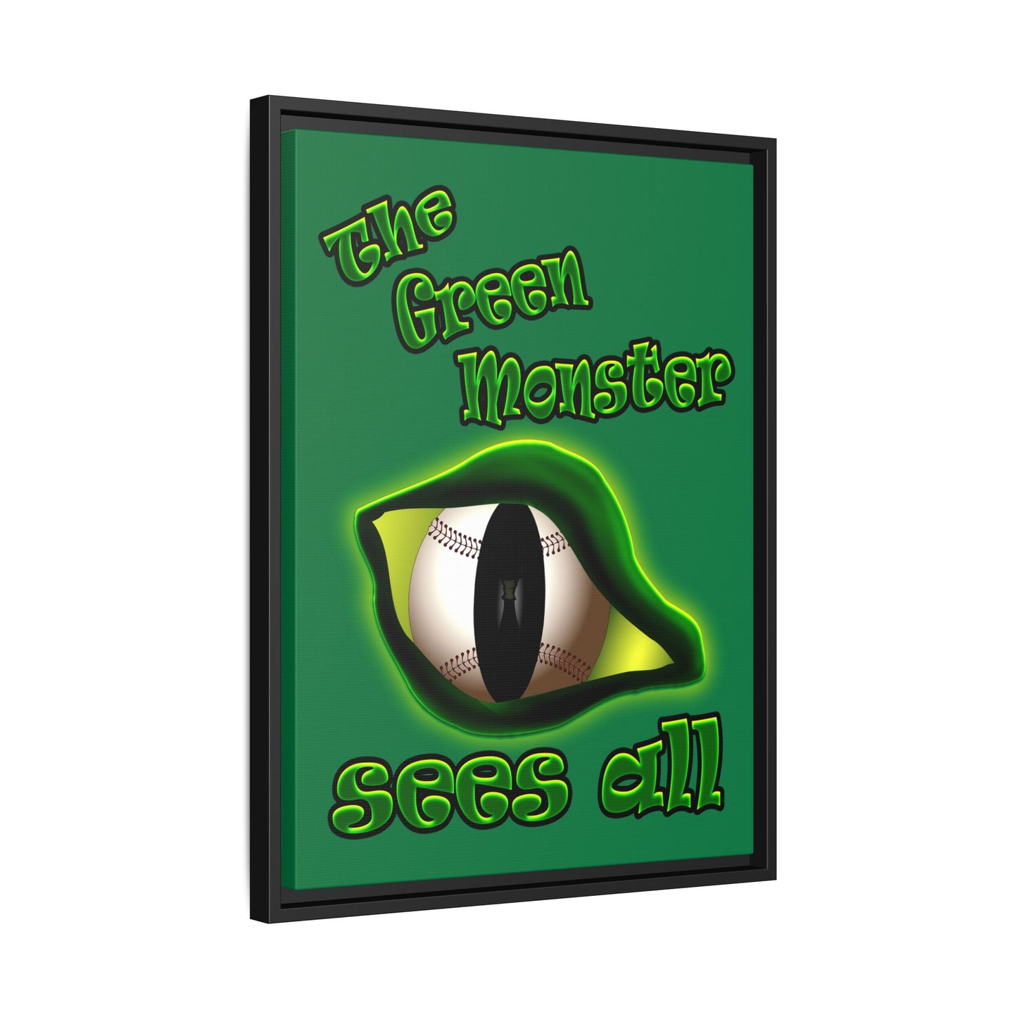 green monster - framed canvas art (dark green)