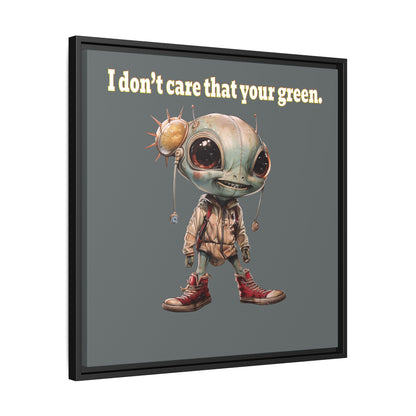I don't care that your green - framed canvas art (dark grey)