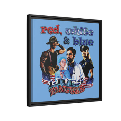 rw&b lives matter - framed canvas art (light blue)