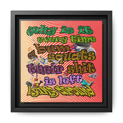 the bum's shit - framed canvas art (yellow-orange wave)