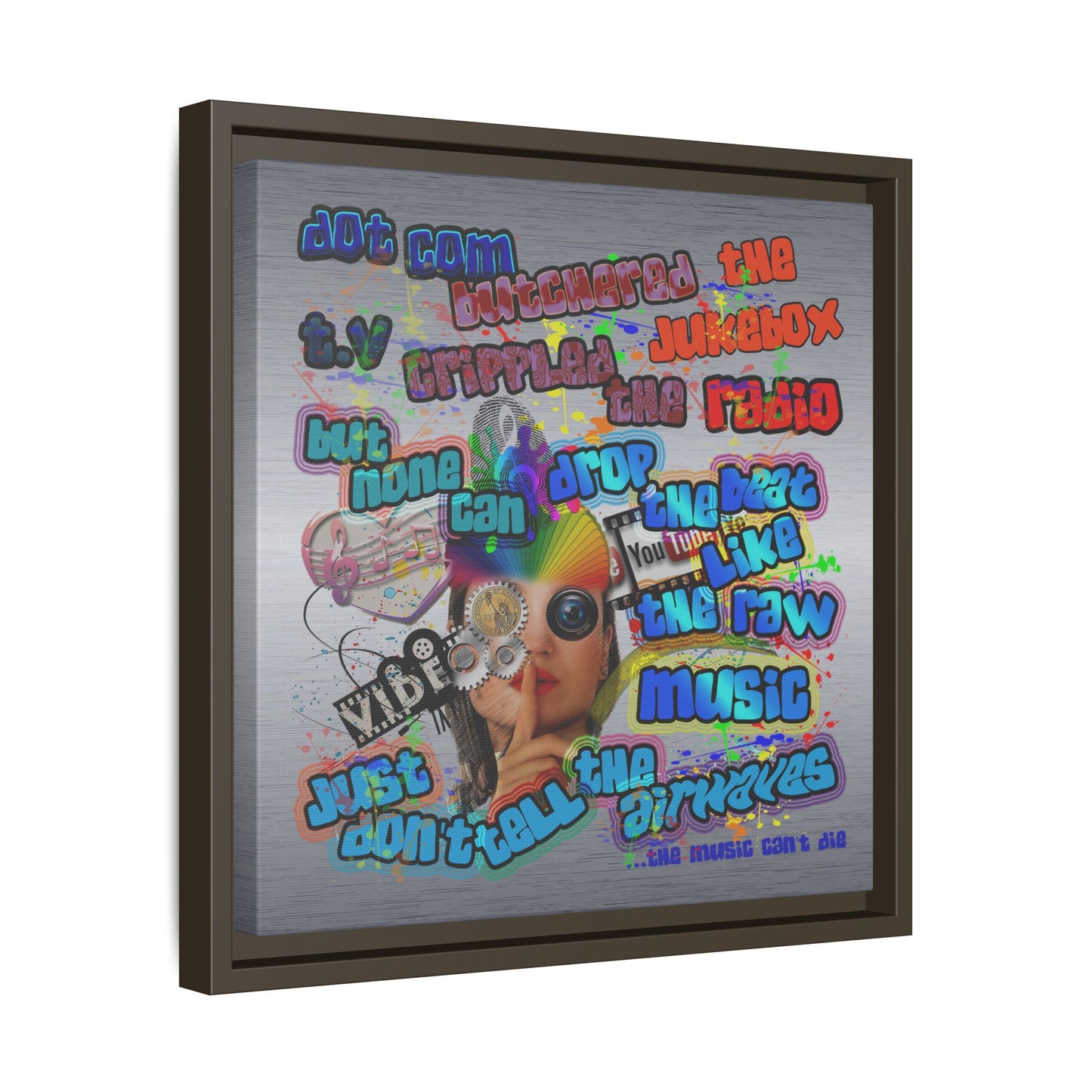 drop the beat - framed canvas art (brushed nickel)