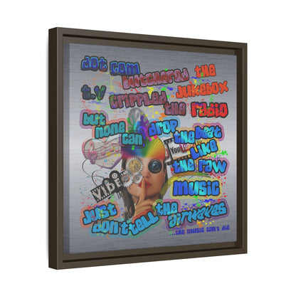drop the beat - framed canvas art (brushed nickel)