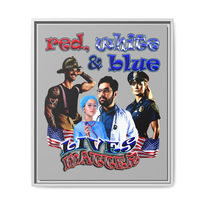 rw&b lives matter - framed canvas art (light grey)