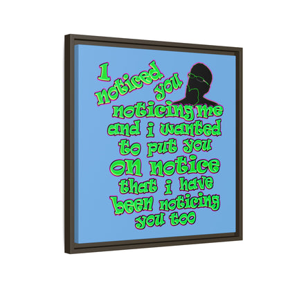 noticed you noticing - framed canvas art (light blue)