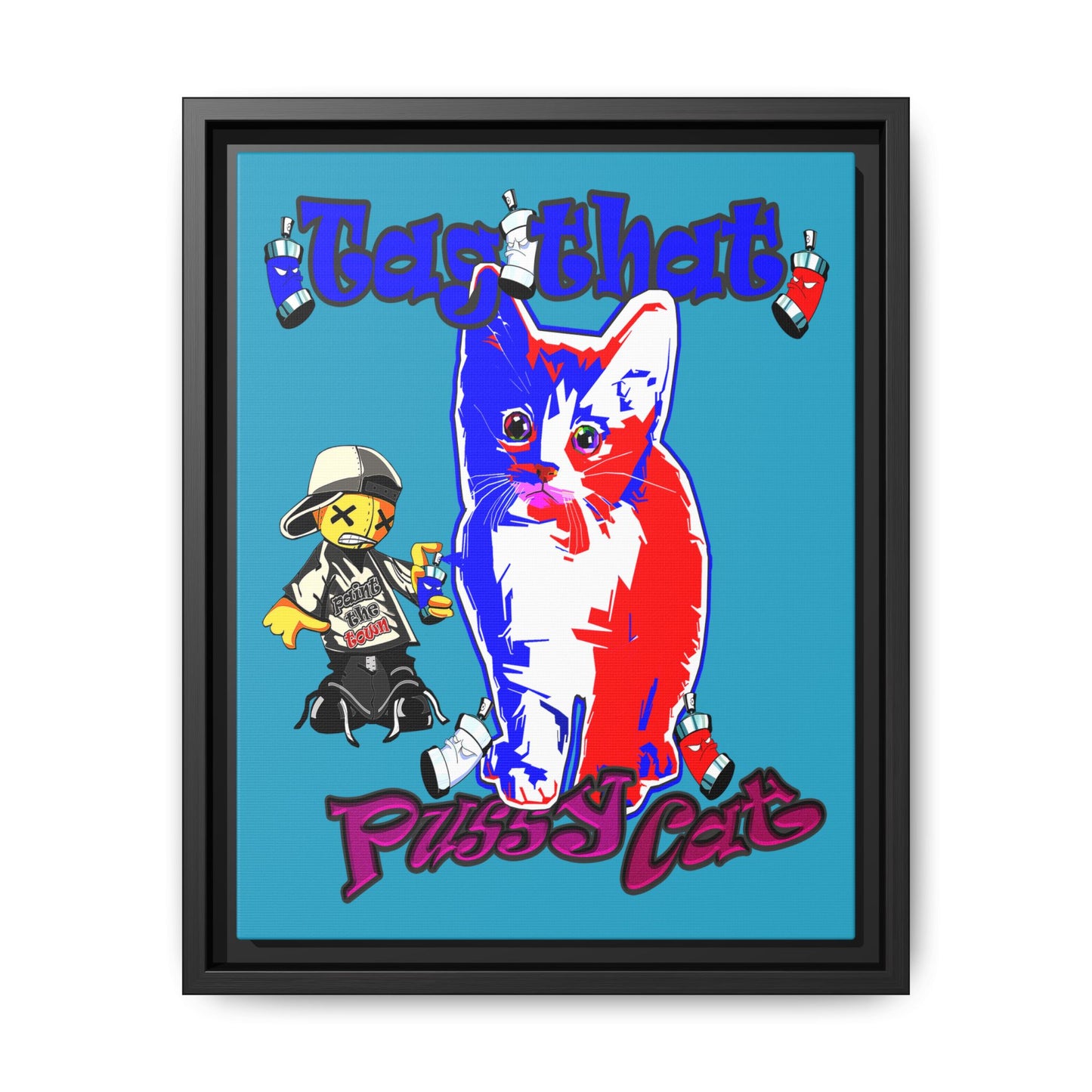 tag that - framed canvas art (turquoise)