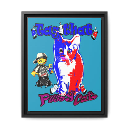 tag that - framed canvas art (turquoise)