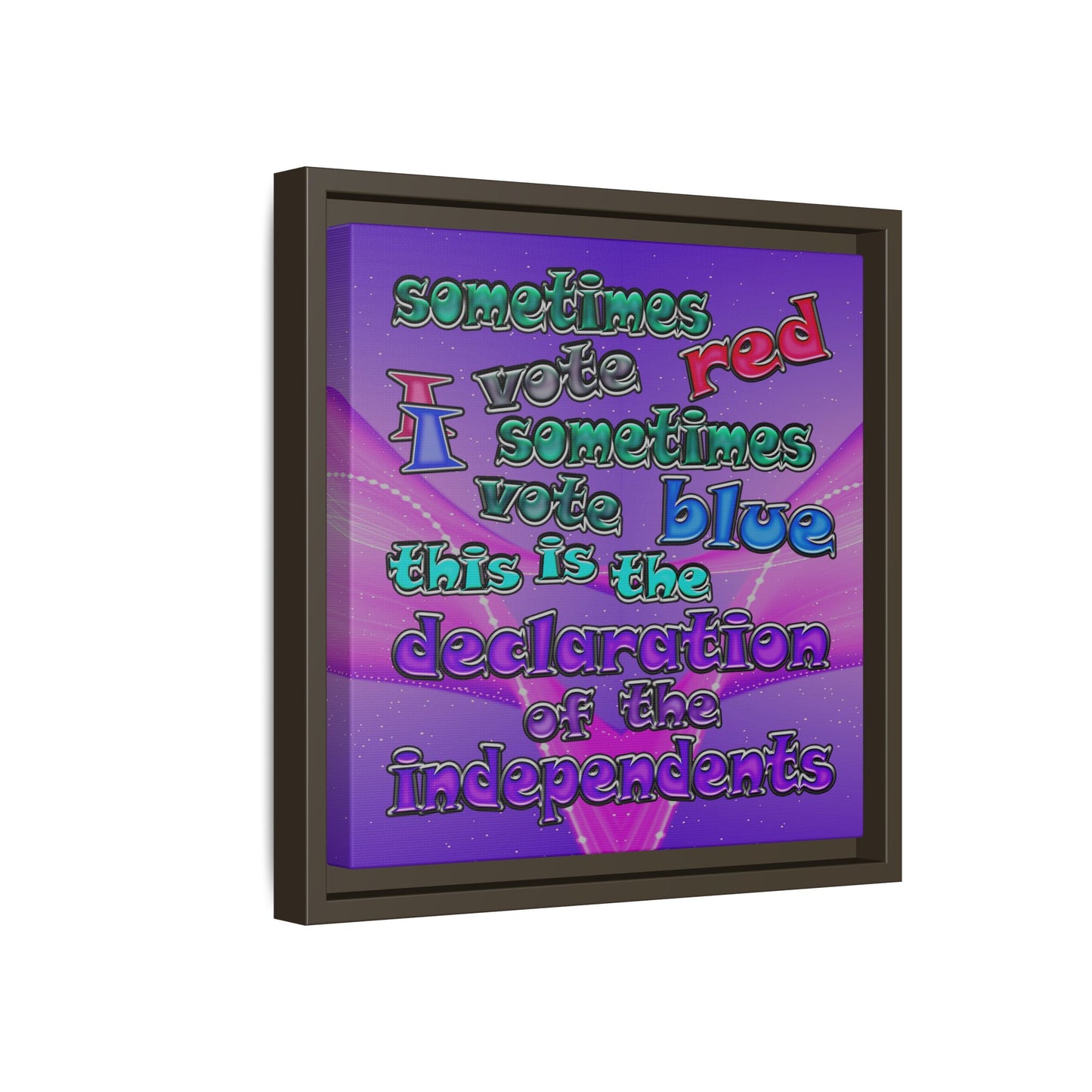 declaration of the independents - framed canvas art (purple-pink wave)