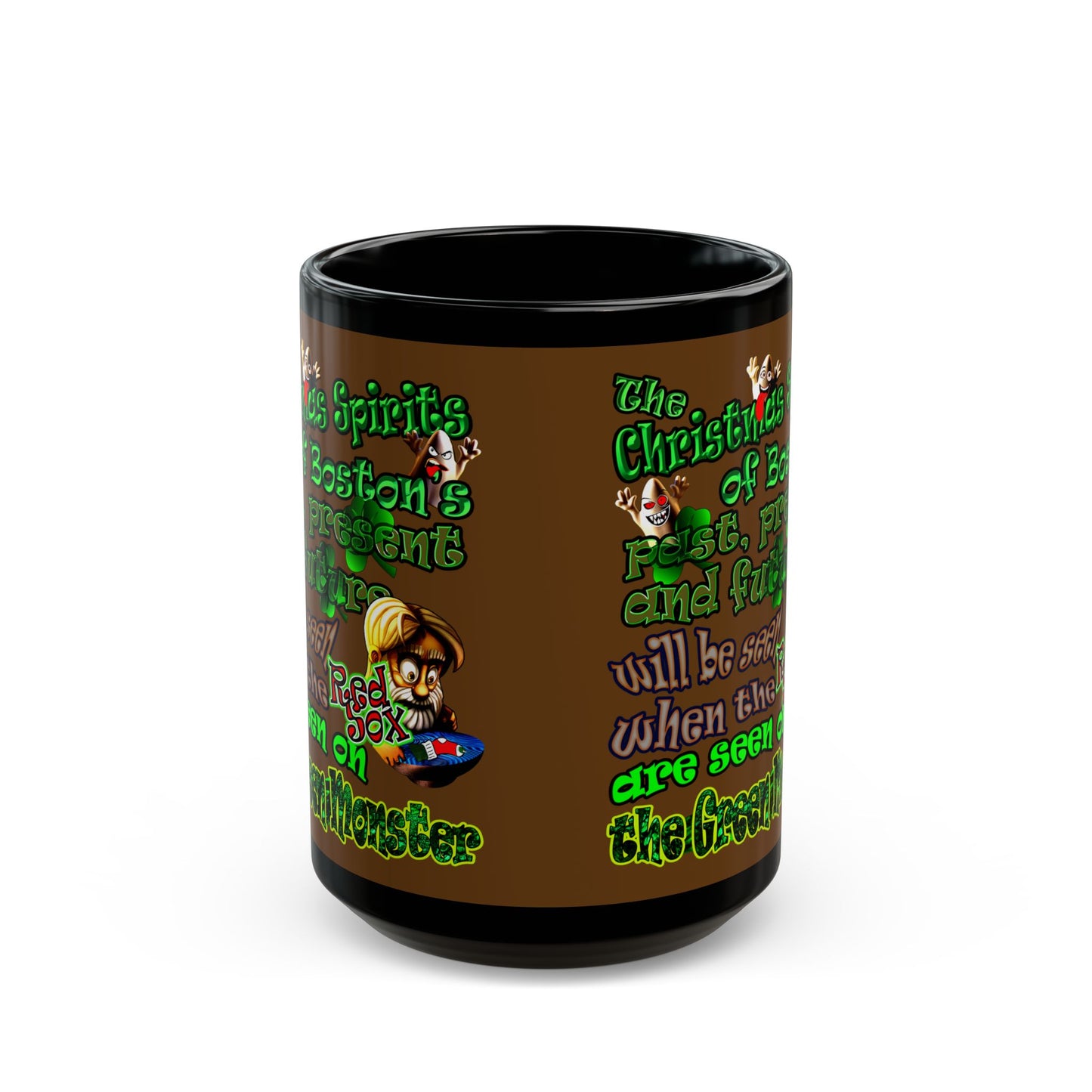 christmas spirits of boston - Black Mug (brown)