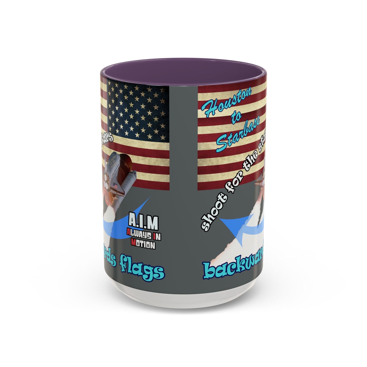 shoot for the stars - Accent Mug (dark grey)