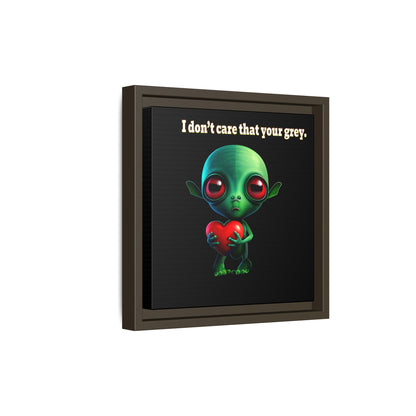 I don't care that your grey - framed canvas art (black)