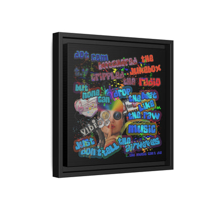 drop the beat - framed canvas art (black)