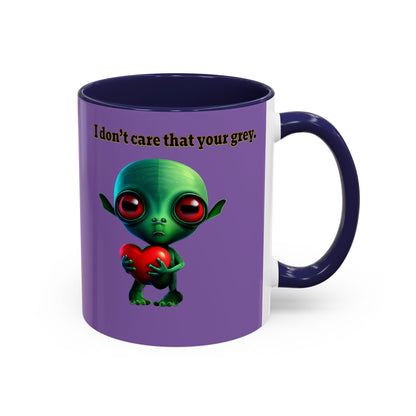 I don't care that your grey - Accent Mug (light purple)