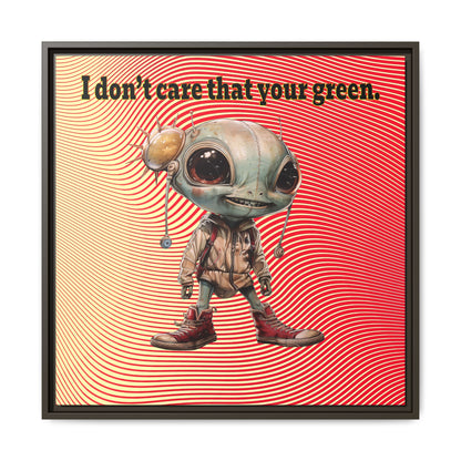 I don't care that your green - framed canvas art (yellow-orange wave)