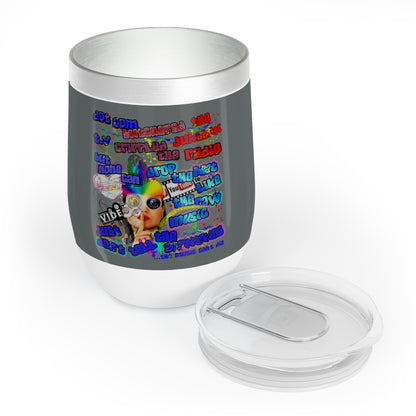 drop the beat - Chill Wine Tumbler (dark grey)