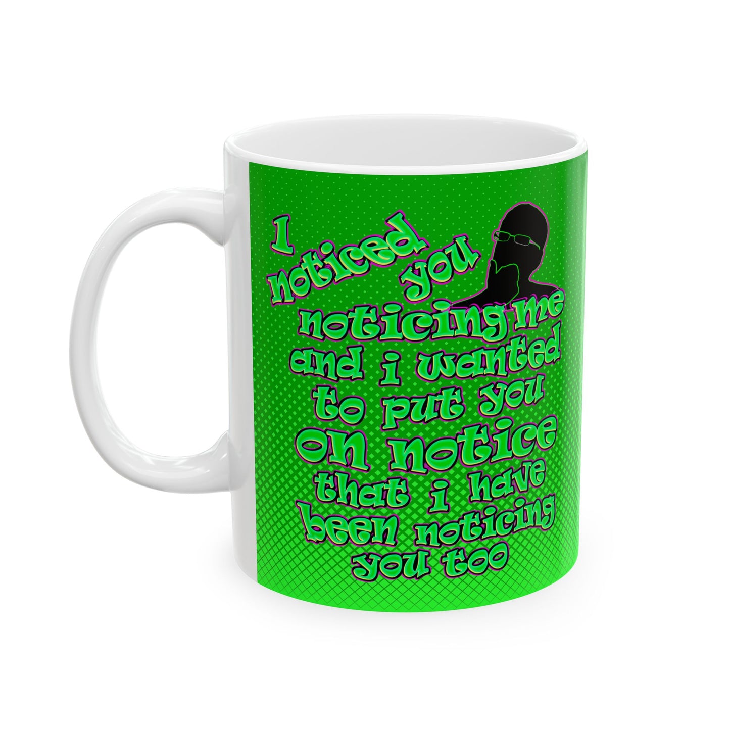 noticed you noticing - White Mug (logo green)