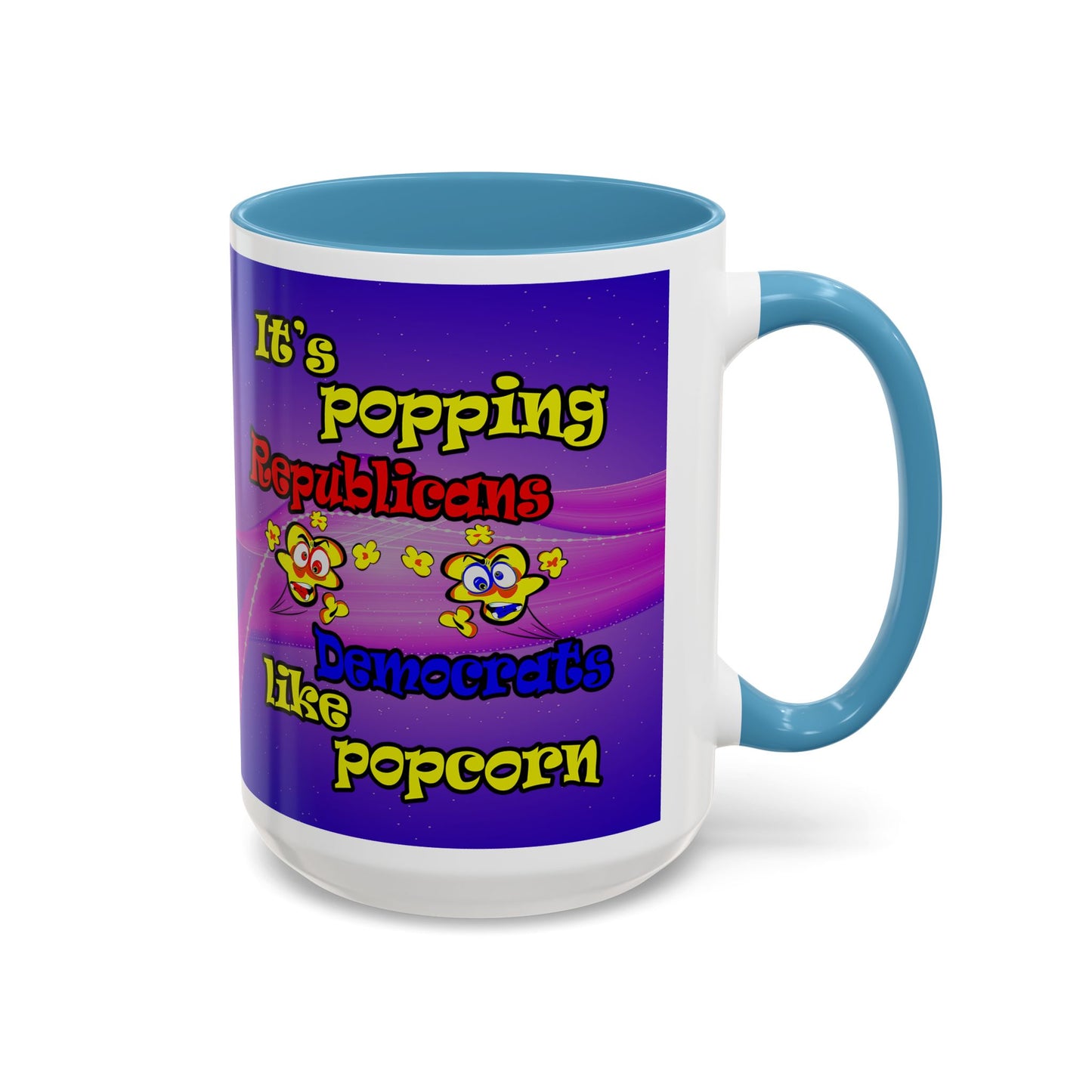 popping like popcorn - Accent Mug (purple-pink wave)