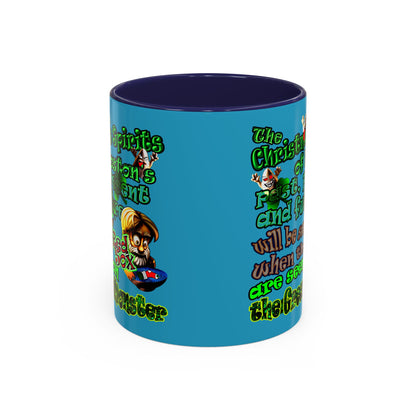 christmas spirits of boston - Accent Mug (turquoise)