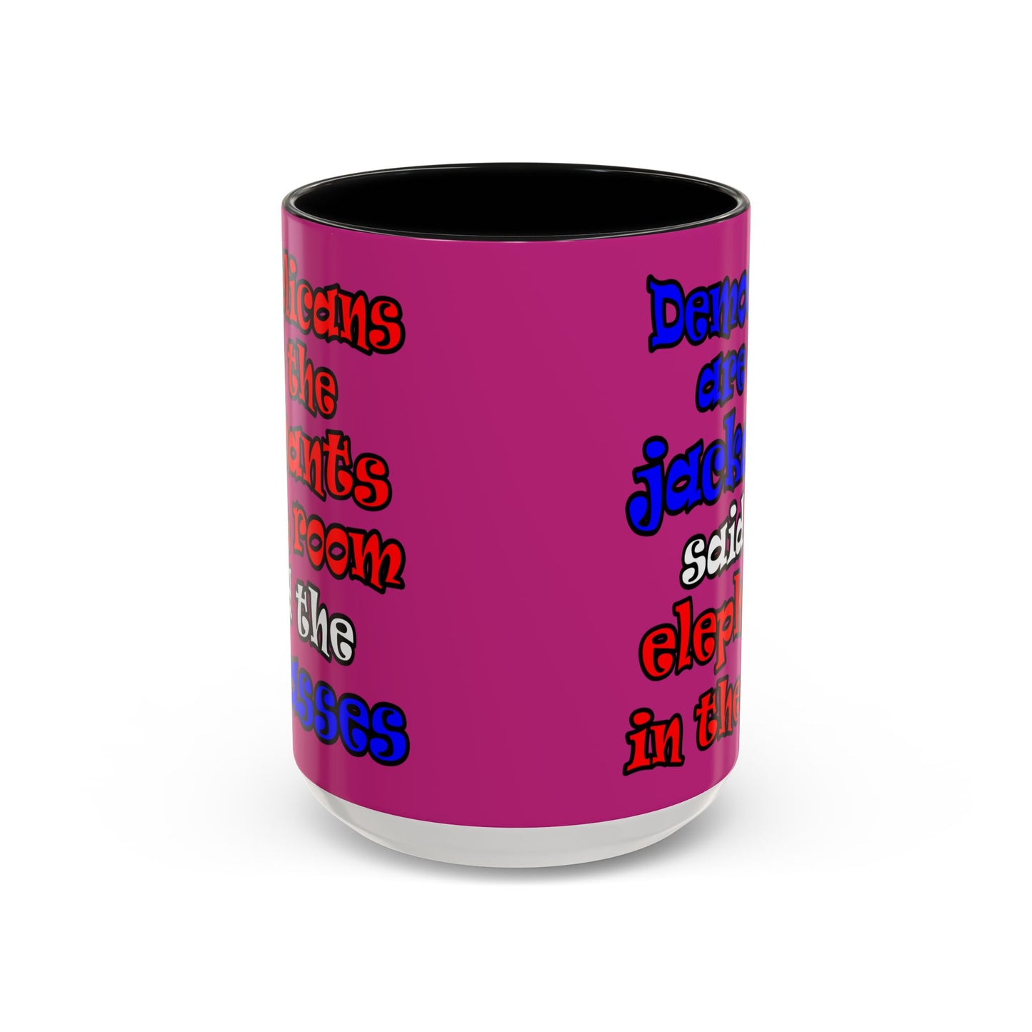 donkeys and elephants - Accent Mug (pink)