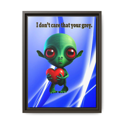I don't care that your grey - framed canvas art (blue-white wave)