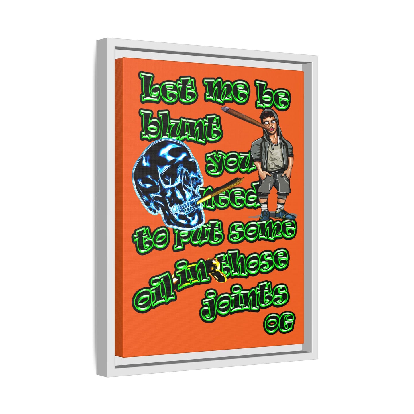 og - framed canvas art (orange)