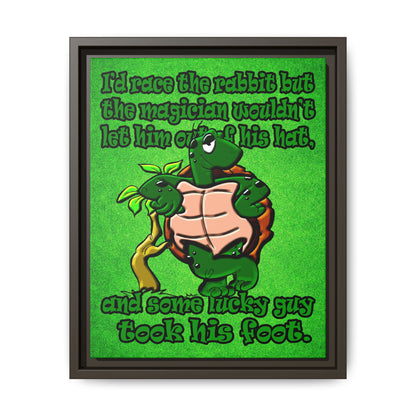 turtle race - framed canvas art (green turf)