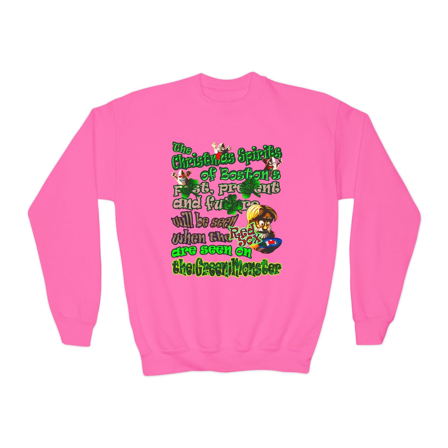 christmas spirits of boston - Youth Crewneck Sweatshirt