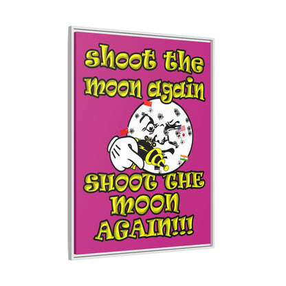 shoot the moon again - framed canvas art (pink)