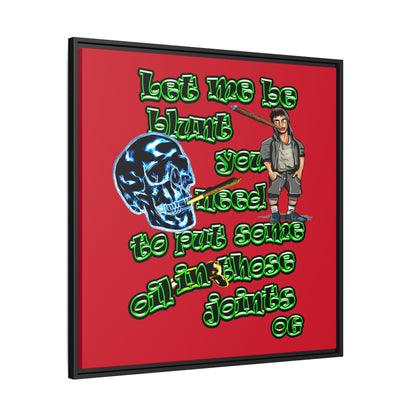 og - framed canvas art (dark red)