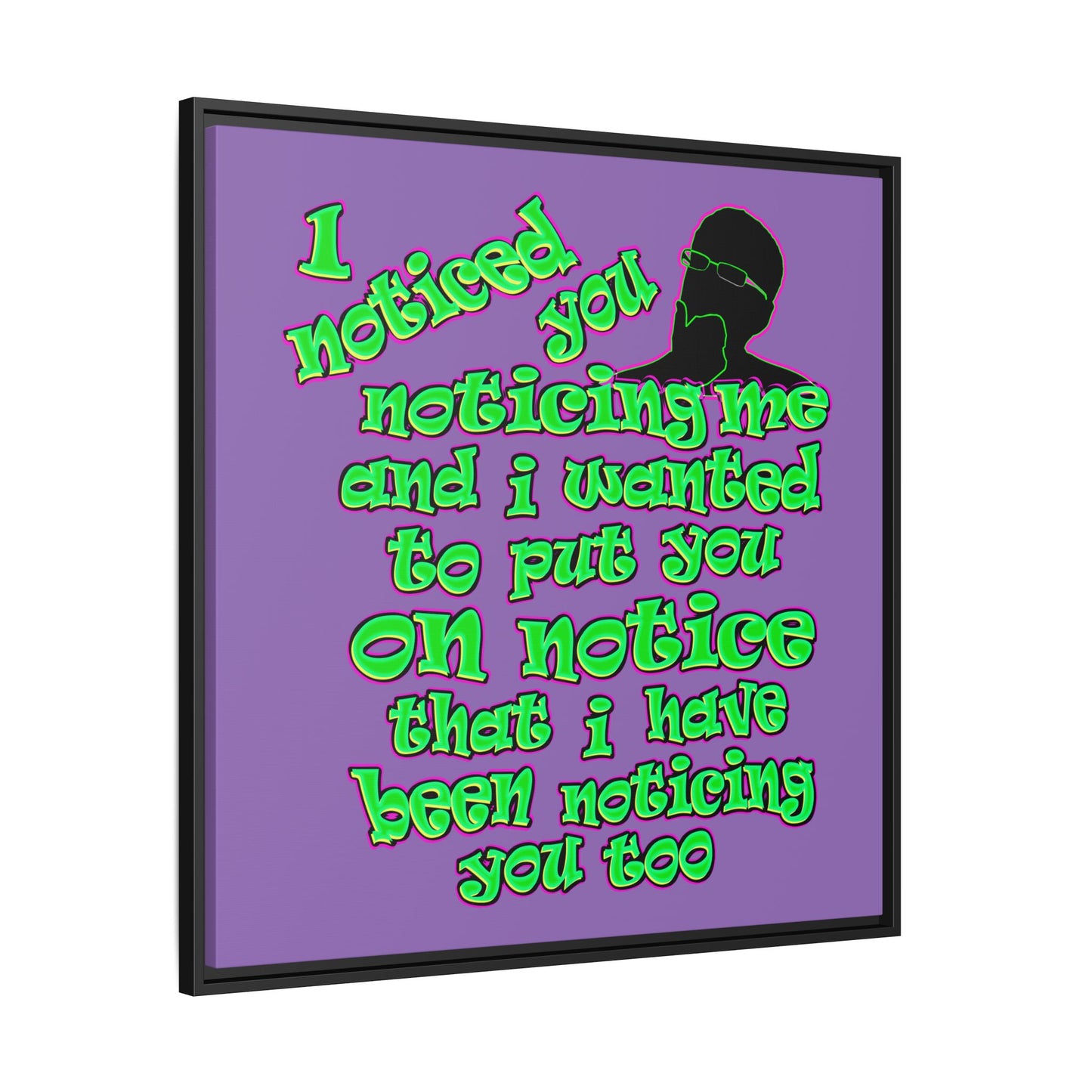 noticed you noticing - framed canvas art (light purple)