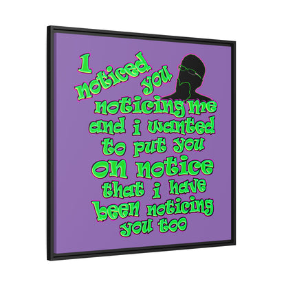 noticed you noticing - framed canvas art (light purple)