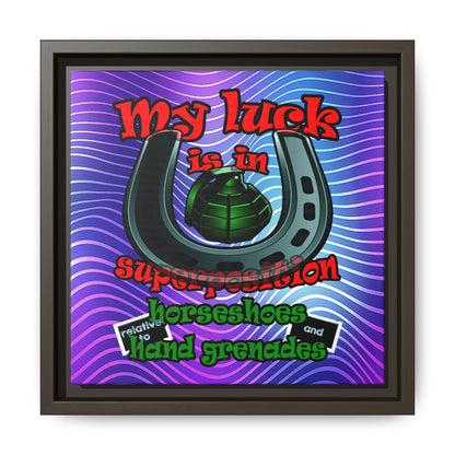 my luck - framed canvas art (purple wave)