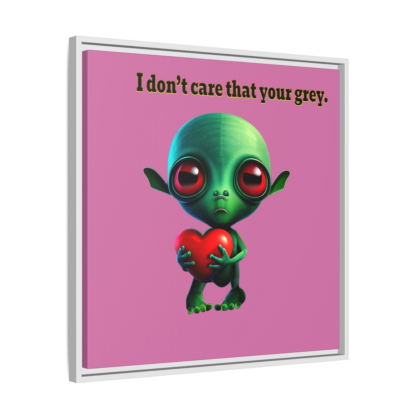 I don't care that your grey - framed canvas art (light pink)