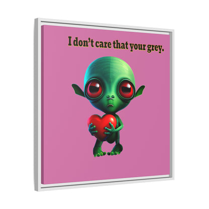 I don't care that your grey - framed canvas art (light pink)