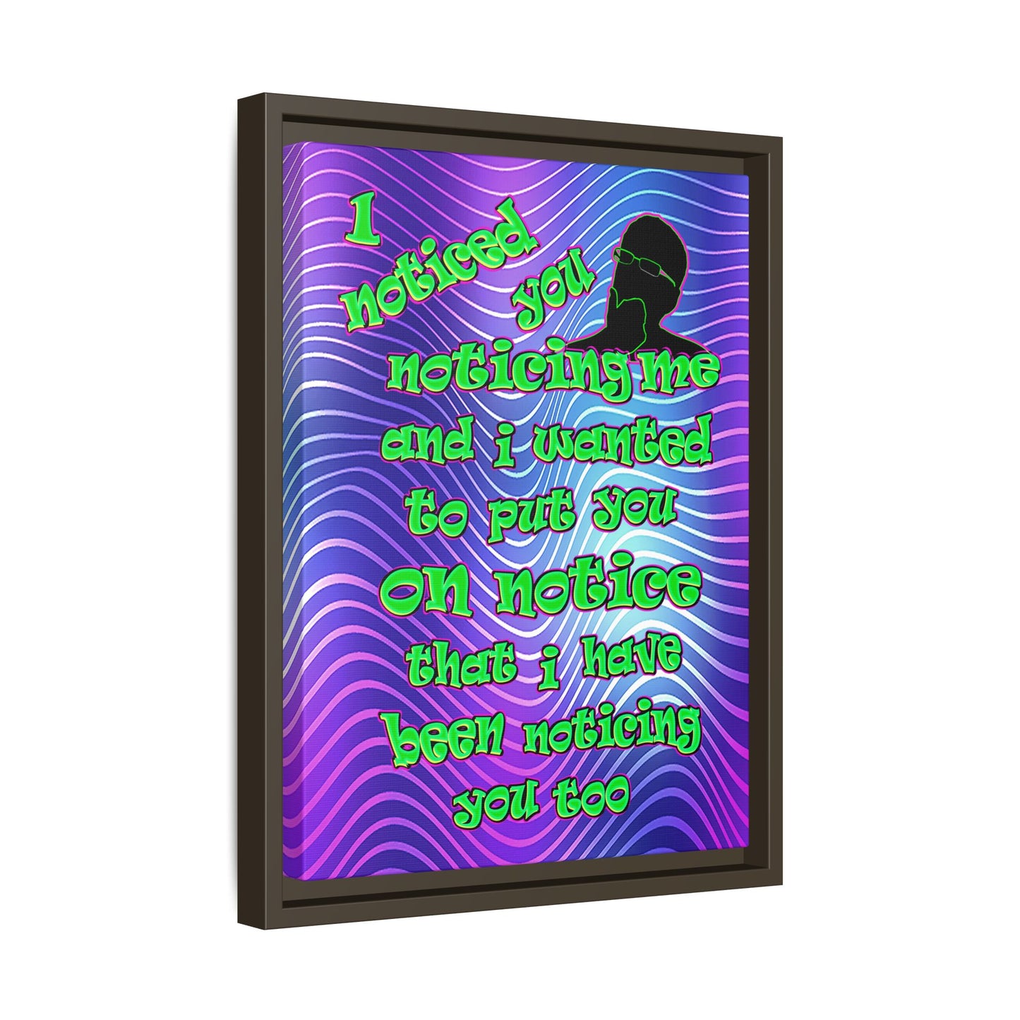 noticed you noticing - framed canvas art (purple wave)