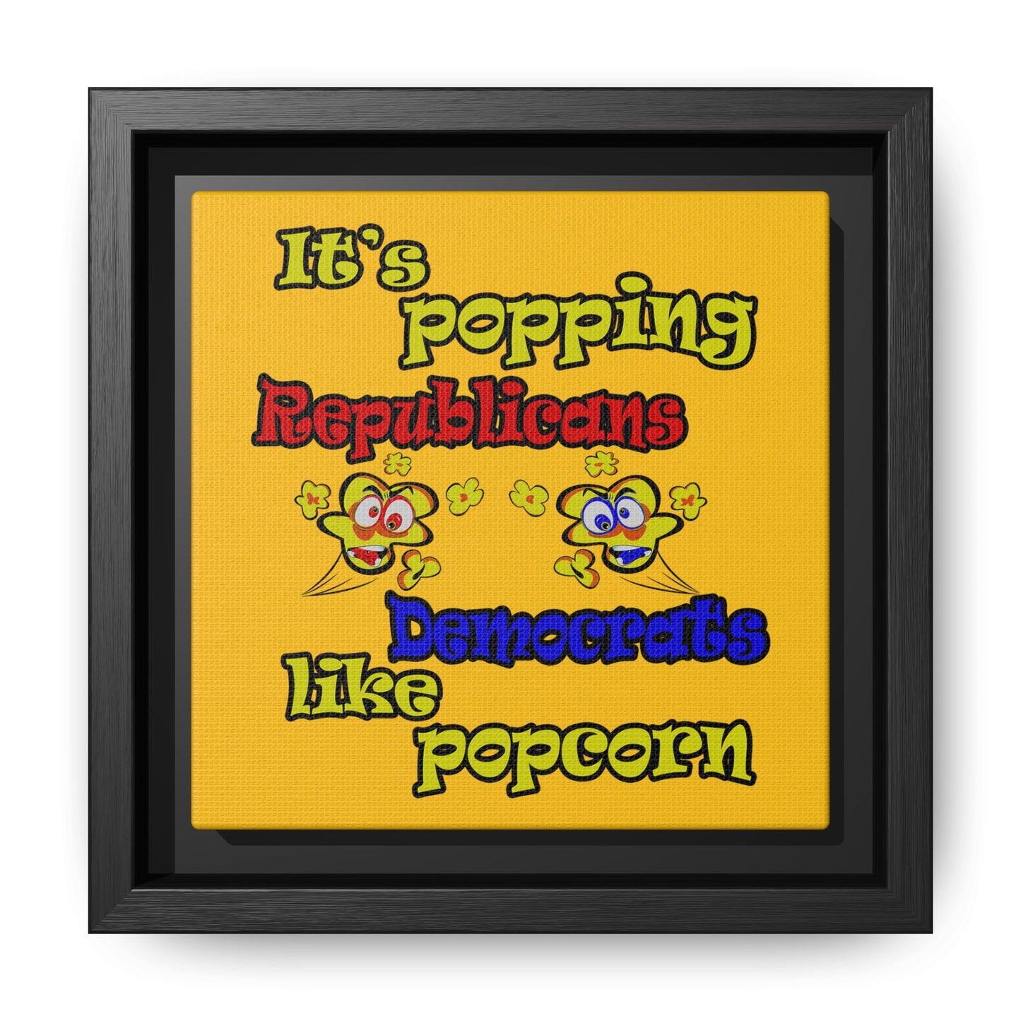 popping like popcorn - framed canvas art (yellow)