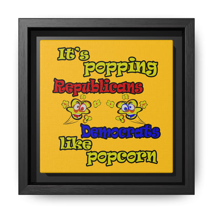 popping like popcorn - framed canvas art (yellow)
